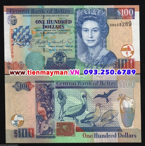 Belize 100 Dollar 2006 UNC