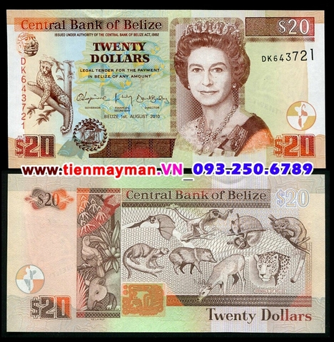 Belize 20 Dollar 2010 UNC