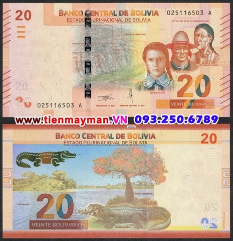 Bolivia 20 Bolivianos 2018 UNC