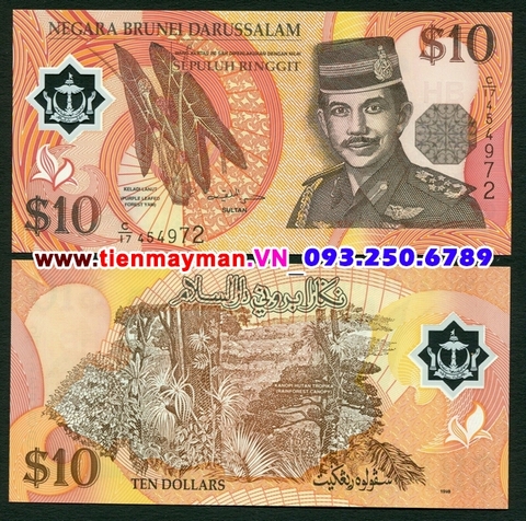 Brunei 10 Ringgit 2008 UNC polymer