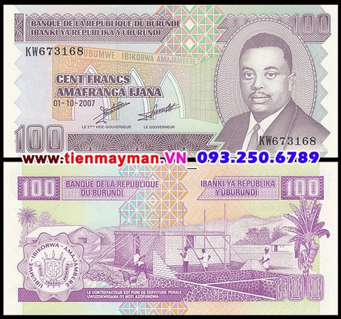 Burundi 100 Francs 2011 UNC