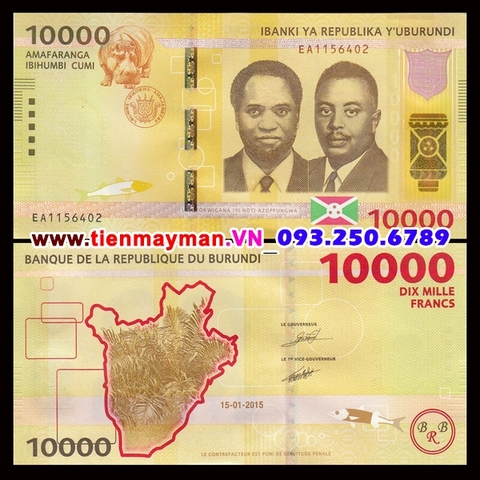 Burundi 10000 Francs 2015 UNC
