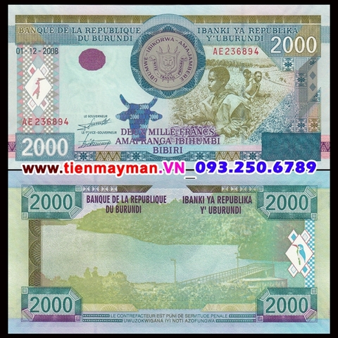 Burundi 2000 Francs 2008 UNC