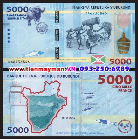 Burundi 5000 Francs 2015 UNC