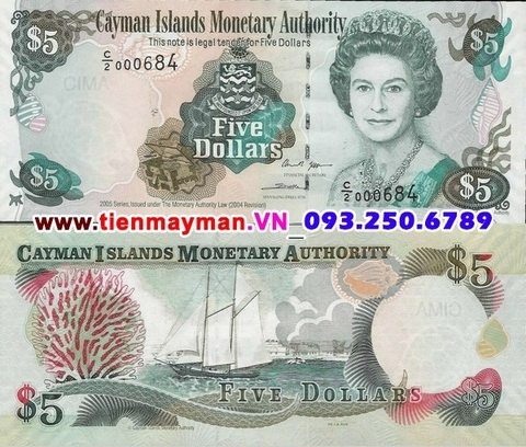 Cayman 5 Dollar 2005 UNC