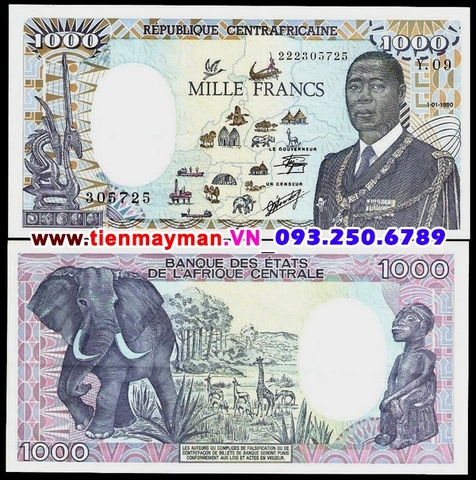 Central African Republic 1000 Francs 1990 UNC