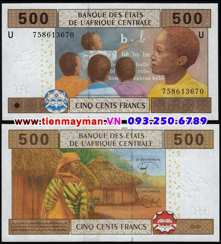 Central African States 500 Francs 2002 UNC - Khu Vực Trung Phi