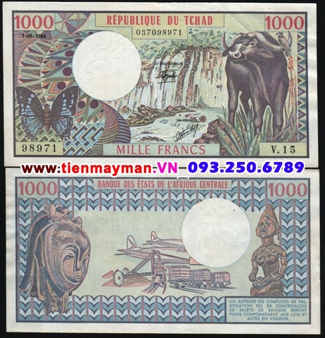 Chad 1000 Francs 1980 UNC