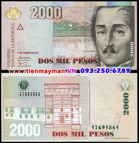 Colombia 2000 Pesos 2012 UNC