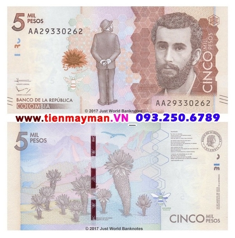 Colombia 5000 Pesos 2016 UNC