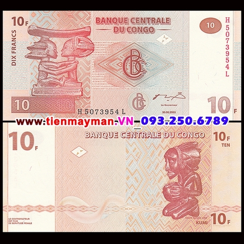 Congo 10 Francs 2007 UNC