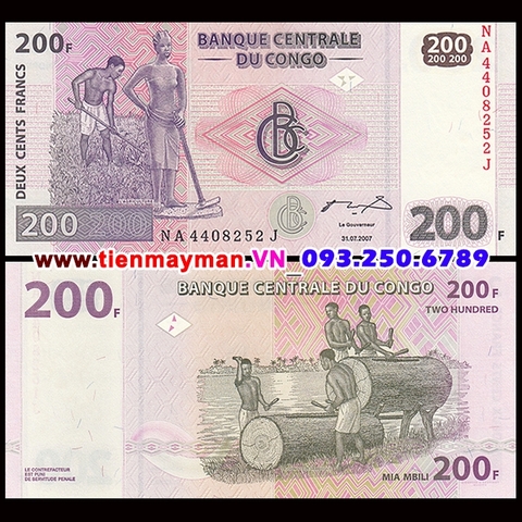 Congo 200 Francs 2007 UNC