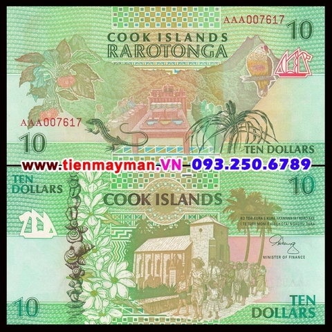 Cook Islands 10 Dollar 1992 UNC