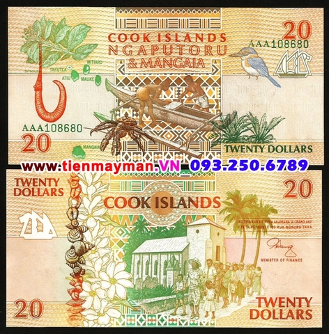 Cook Islands 20 Dollar 1992 UNC
