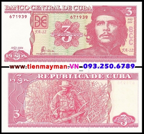Cuba 3 pesos 2004 UNC