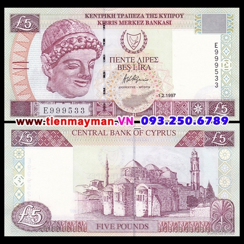 Cyprus - đảo Síp 5 pound 2003 UNC