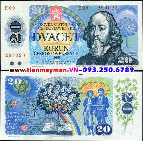 Czechoslovakia - Tiệp Khắc 20 Korun 1988 UNC