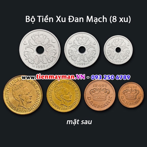 Bộ tiền xu Đan Mạch 8 xu