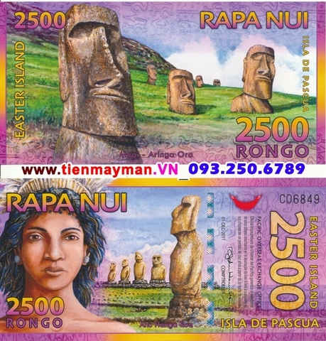Easter Island - Đảo Phục Sinh 2500 Rongo 2012 UNC polymer