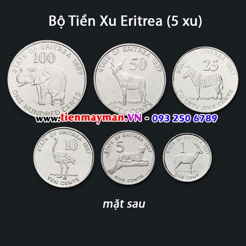 Bộ tiền xu Eritrea 5 xu