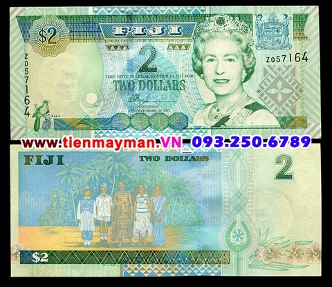 Fiji 2 Dollar 2002 UNC