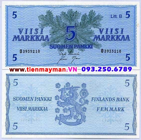 Finland - Phần Lan 5 Markkaa 1963 UNC