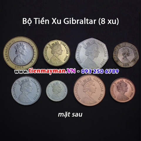 Bộ tiền xu Gibralta 8 xu