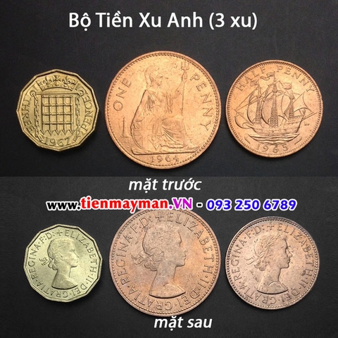 Bộ tiền xu Anh 3 xu