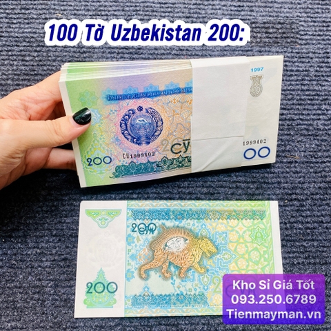 100 Tờ Tiền Uzbekistan 200 Som