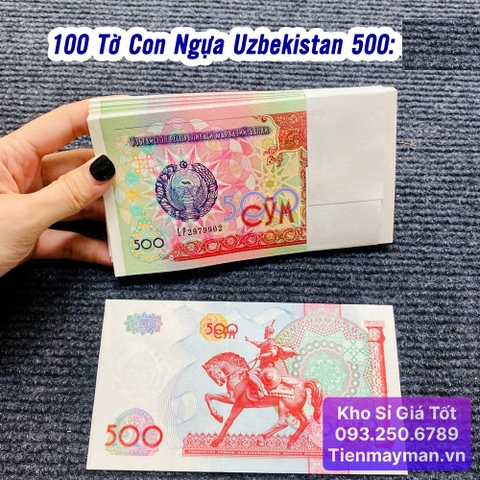 100 Tờ Tiền Con Ngựa Uzbekistan 500 Som