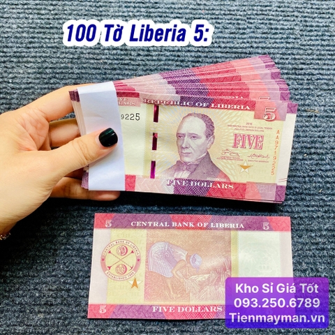 100 Tờ Tiền Liberia 5 Dollar