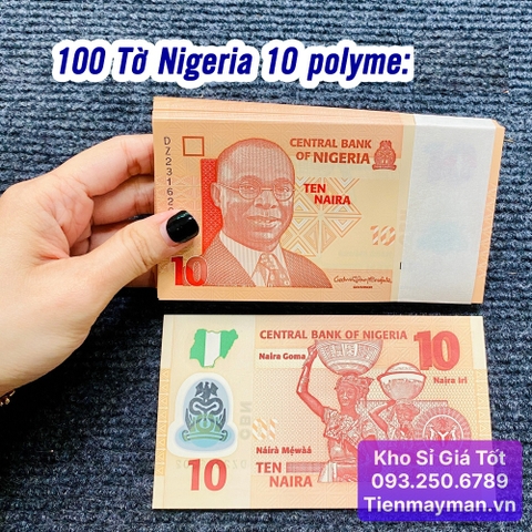 100 Tờ Tiền Nigeria 10 Naira polyme