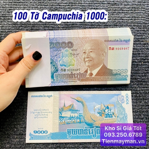 100 Tờ Tiền Campuchia 1000 Riels