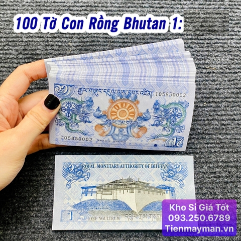 100 Tờ Tiền Con Rồng Bhutan 1 Ngultrum