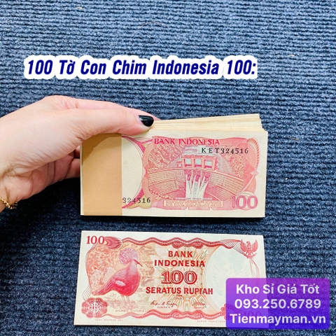 100 Tờ Tiền Con Chim Indonesia 100 Rupiah