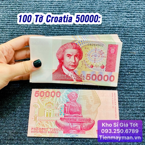 100 Tờ Tiền Croatia 50000 Dinara