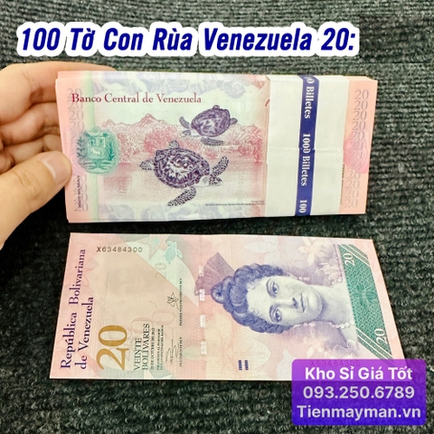 100 Tờ Tiền Con Rùa Venezuela 20 Bolivares