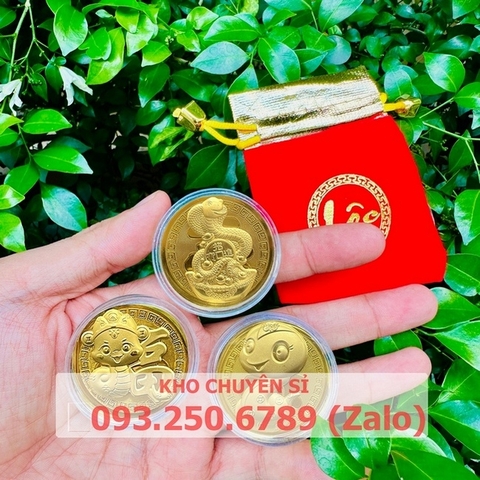 Thỏi Rắn Mạ Vàng 24k + túi Lộc Phúc