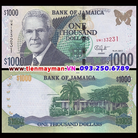 Jamaica 1000 Dollars 2008 UNC