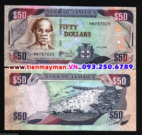 Jamaica 50 Dollar 2008 UNC