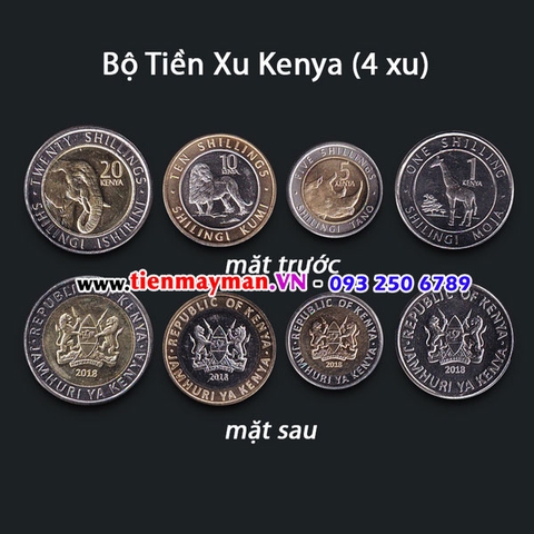 Bộ tiền xu Kenya 4 xu