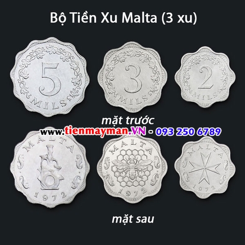 Bộ tiền xu Malta 3 xu