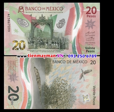 Mexico 20 Pesos 2022 UNC Polymer