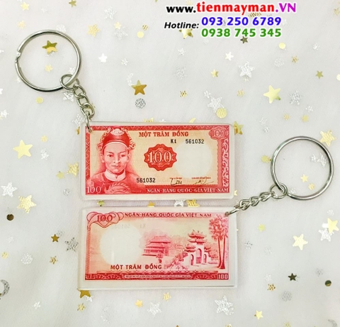 MÓC KHÓA HÌNH TIỀN XƯA - Tờ tiền 100 đồng Lê Văn Duyệt miền Nam