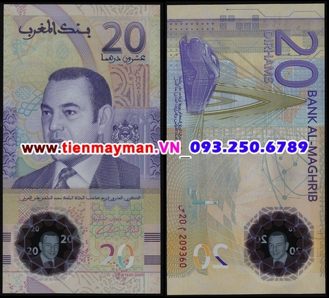 Morocco 20 Dirhams 2019 UNC Polyme