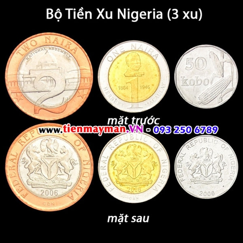 Bộ tiền xu Nigeria 3 xu