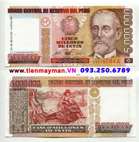 Peru 5000000 Intis 1991 UNC