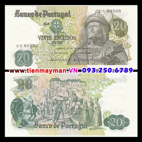 Portugal - Bồ Đào Nha 20 Escudos 1980 UNC