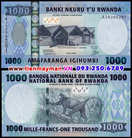 Rwanda 1000 Francs 2008 UNC