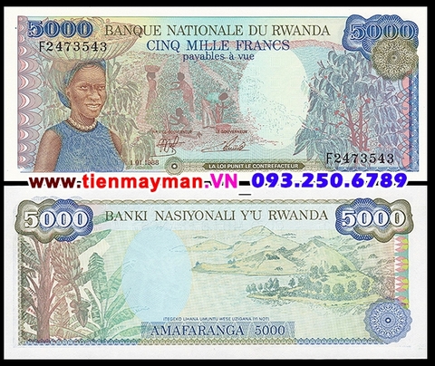 Rwanda 5000 Francs 1988 UNC